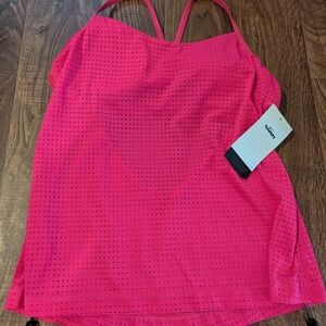 Nike Nwt Essential Women's Pink Prime Layered Tankini Top Swim Size Large